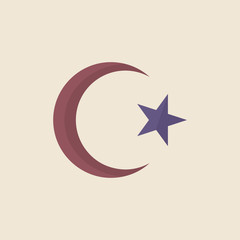 Sticker - Illustration of the star and crescent symbol