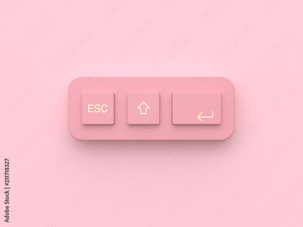 pink minimal abstract technology equipment button keyboard 3d rendering - obrazy, fototapety, plakaty 