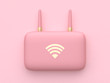 pink minimal abstract technology equipment wifi router 3d rendering