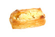 danish pastry with cream cheese filling, selective focus,  isolated on white with clipping path