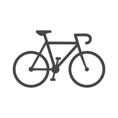 Canvas Print - Bicycle fitness line art icon, bike icon on white background