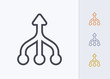 Merged Arrows - Pastel Stroke Icons . A professional, pixel-aligned icon .