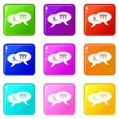 Poster - Question and exclamation speech bubbles in simple style isolated on white background vector illustration