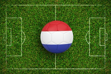 Canvas Print - Composite image of football in holland colours