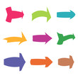 © dniprodd - Set of nine multicolored various arrows. Vector illustration