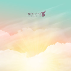 Wall Mural - realistic turquoise-yellow sky