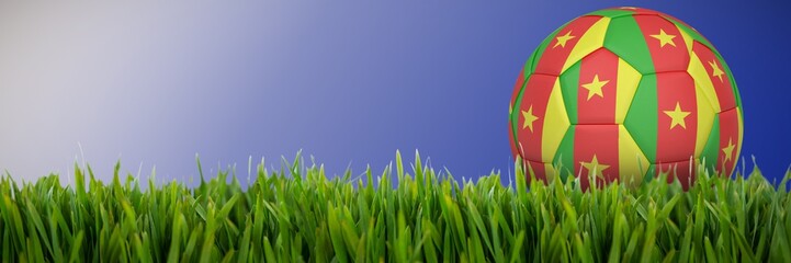 Poster - composite image of football in cameroon colours