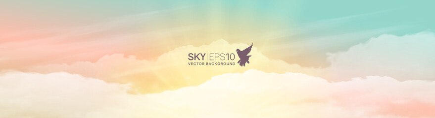 Wall Mural - realistic turquoise-yellow sky