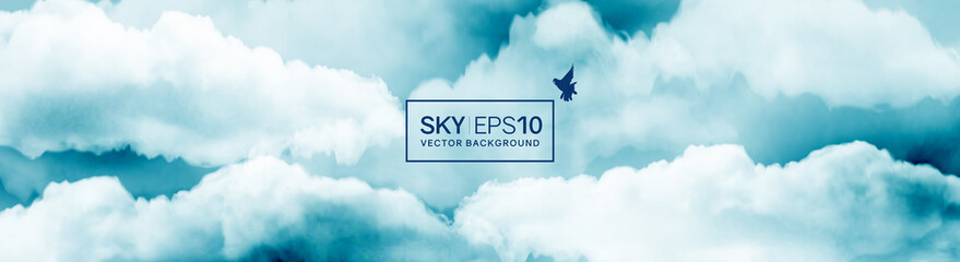 Wall Mural - watercolor blue and white sky