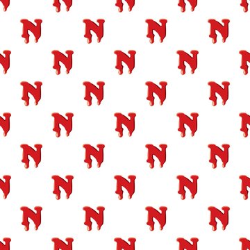 N letter isolated on white background. Red bloody N letter vector illustration