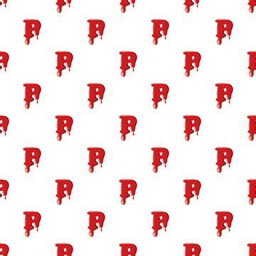 P letter isolated on white background. Red bloody P letter vector illustration