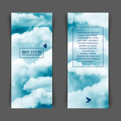Wall Mural - watercolor blue and white sky