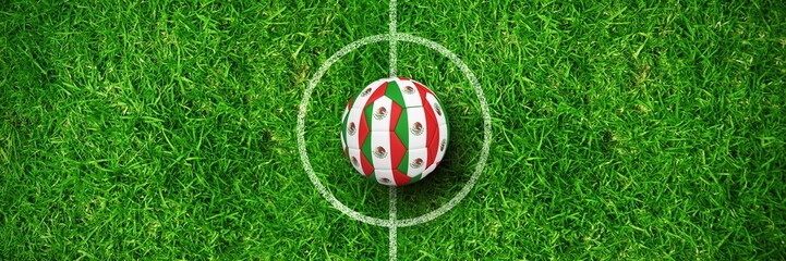 Poster - Composite image of football in mexico colours