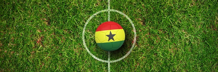 Canvas Print - Composite image of football in ghana colours