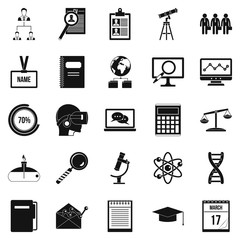 Poster - Business college icons set. Simple set of 25 business college icons for web isolated on white background