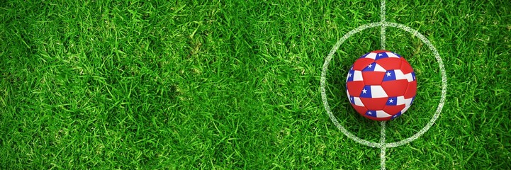 Poster - Composite image of football in chile colours