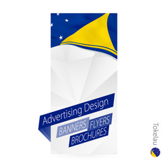 Wall Mural - Vector abstract banner template for Tokelau.