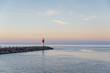 Lighthouse on the lake Ontario. Rochester, USA. Sunset