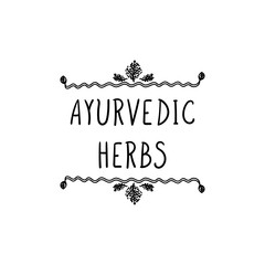 Canvas Print - Vector Sign: Ayurvedic Herbs, Isolated Black Linear Doodle Drawing.