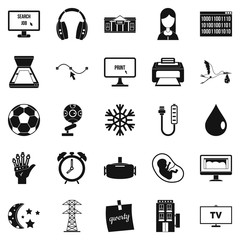 Poster - medical application icons set. simple set of 25 medical application icons for web isolated on white 