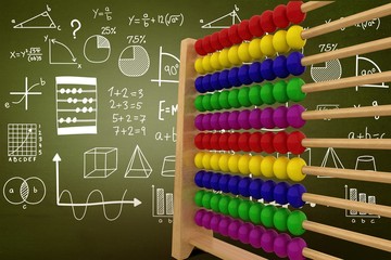 Poster - Composite image of illustration of toy abacus