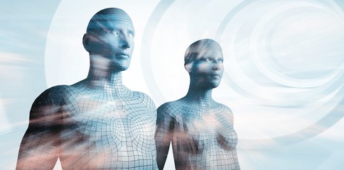 Poster - Composite image of composite image of gray 3d woman