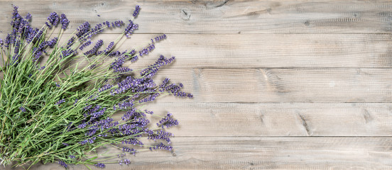 Sticker - Lavender flowers rustic wooden background Vintage still life