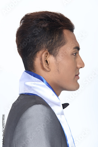 Asian Man After Applying Make Up Hair Style No Retouch Fresh