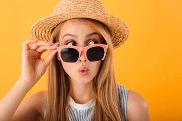 Close up portrait of a pretty young blonde woman