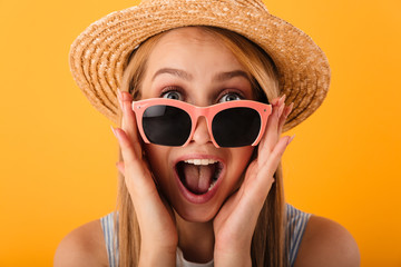 Canvas Print - Close up portrait of a happy young blonde woman