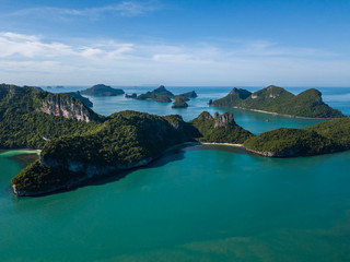 Aerial View of Tropical Islands at Angthong National Marine Park in Thailand