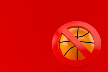 Sticker - Basketball ball with forbidden symbol