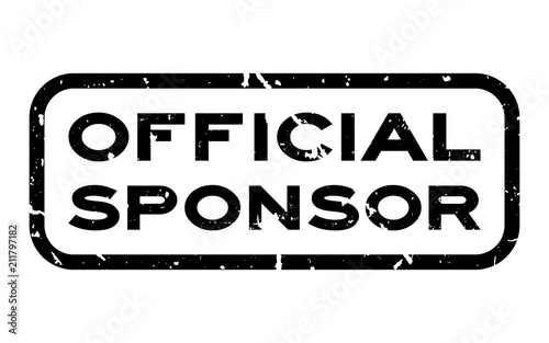 Cuadros en Lienzo Grunge black official sponsor word square rubber seal stamp on white background