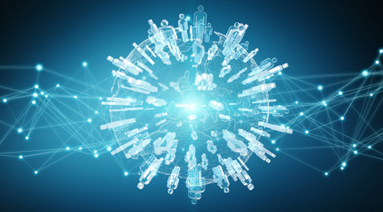 Aufkleber - Social media digital interface background 3D rendering