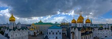Landscape With Panoramic View On Domes Of Cathedrals Moscow Kremlin.