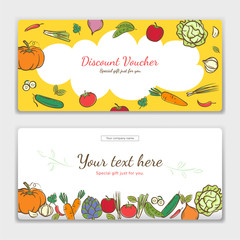 Wall Mural - Vegetables cute banner background template with copy space