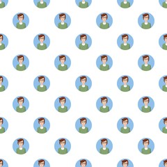 Poster - Man avatar pattern seamless repeat in cartoon style vector illustration