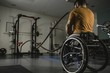 © Wavebreak Media - Rear view of handicapped man exercising with battle ropes in gym