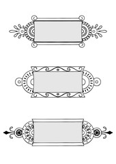 Wall Mural - collection of vector labels. vintage frames with ornamental decoration, isolated on white background