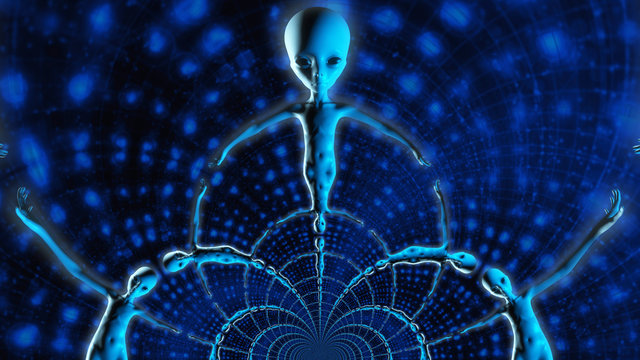 3D Illustration; 3D Rendering of an Alien