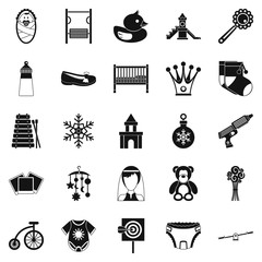 Wall Mural - Nursery icons set. Simple set of 25 nursery vector icons for web isolated on white background