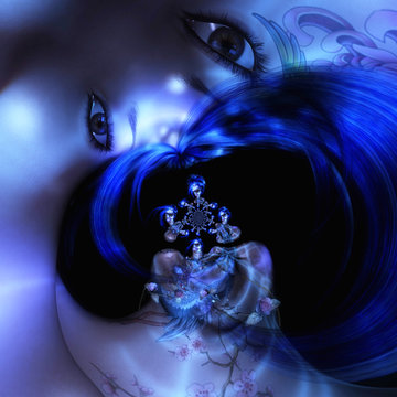 Digital 3D Illustration, 3D Rendering of a Fantasy Woman, digital Model