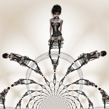 3D Illustration; 3D Rendering of a gothic Female , digital Model