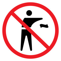 don't litter vector sign