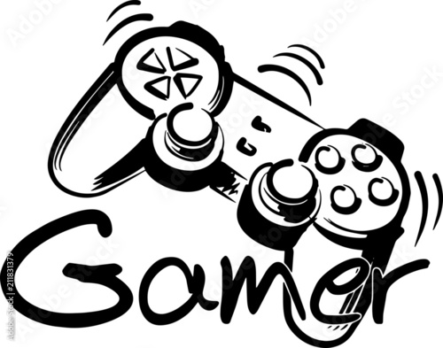 Fotomural Gamer Schriftzug mit Kontroller