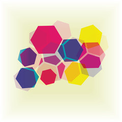Aufkleber - Abstract background of colored hexagons