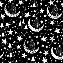 Vector pattern with stars