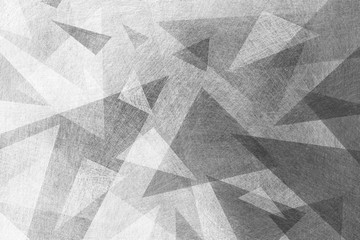 Wall Mural - black and white background with abstract geometric design of gray layers of triangle and polygon shapes with texture