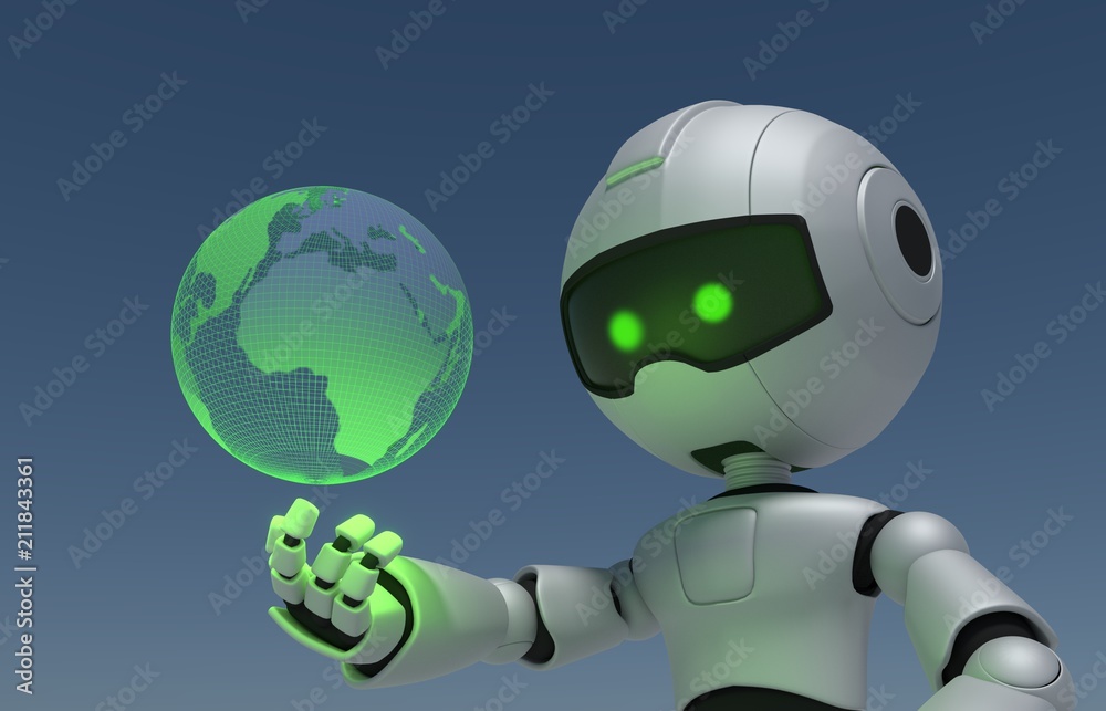 Robot mirando al mundo