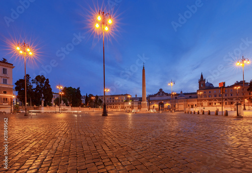 Plakat Rzym. Piazza del Popolo.